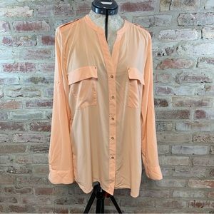 Calvin Klein peach blouse large